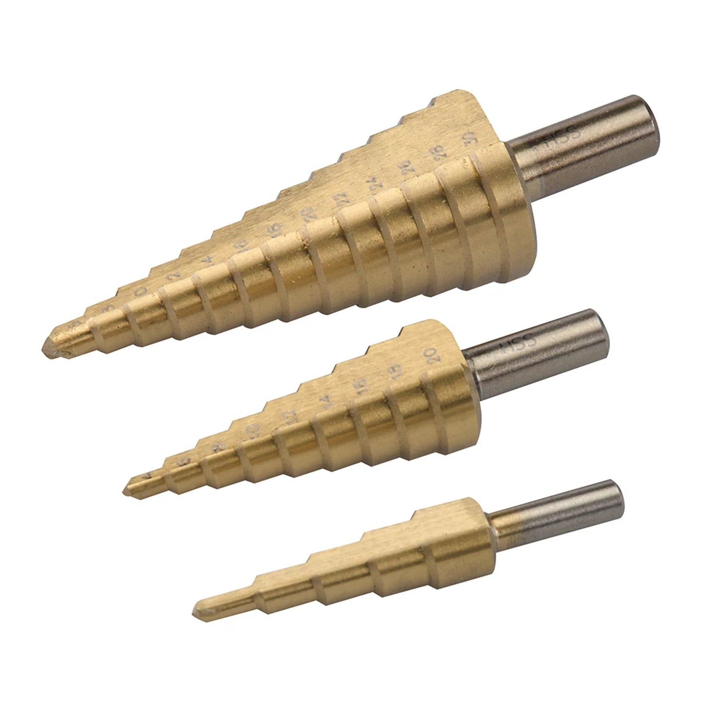 HSS STEP DRILL SET 3pce 282620 12mm 16mm 19mm
