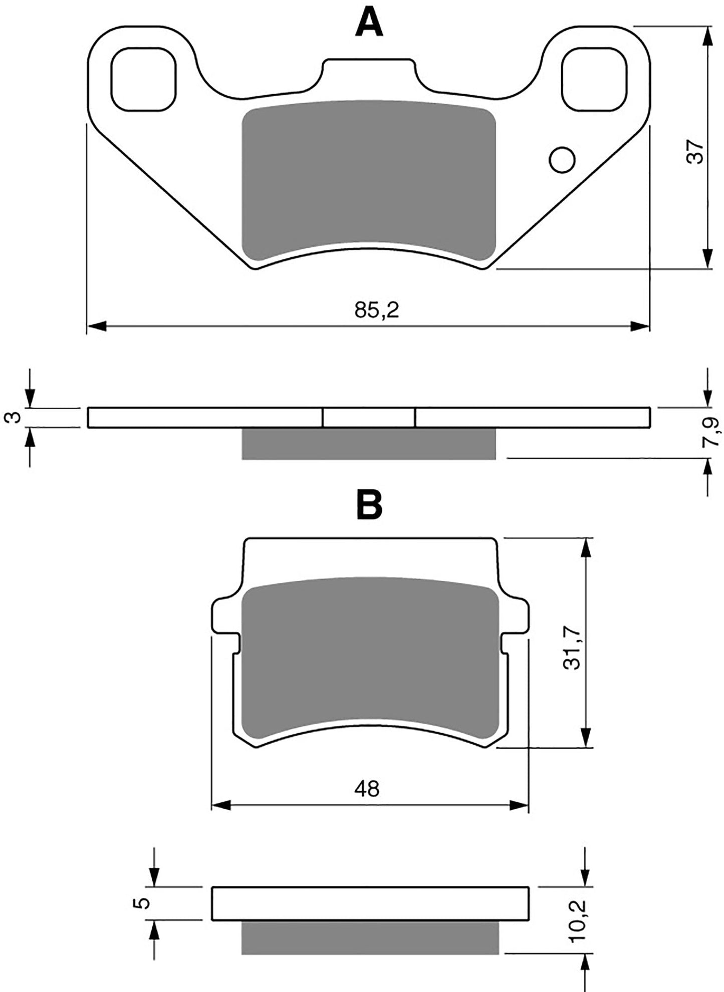 Goldfren Brake Pads S33-288, FA416 PGO & Quadzilla Bugrider