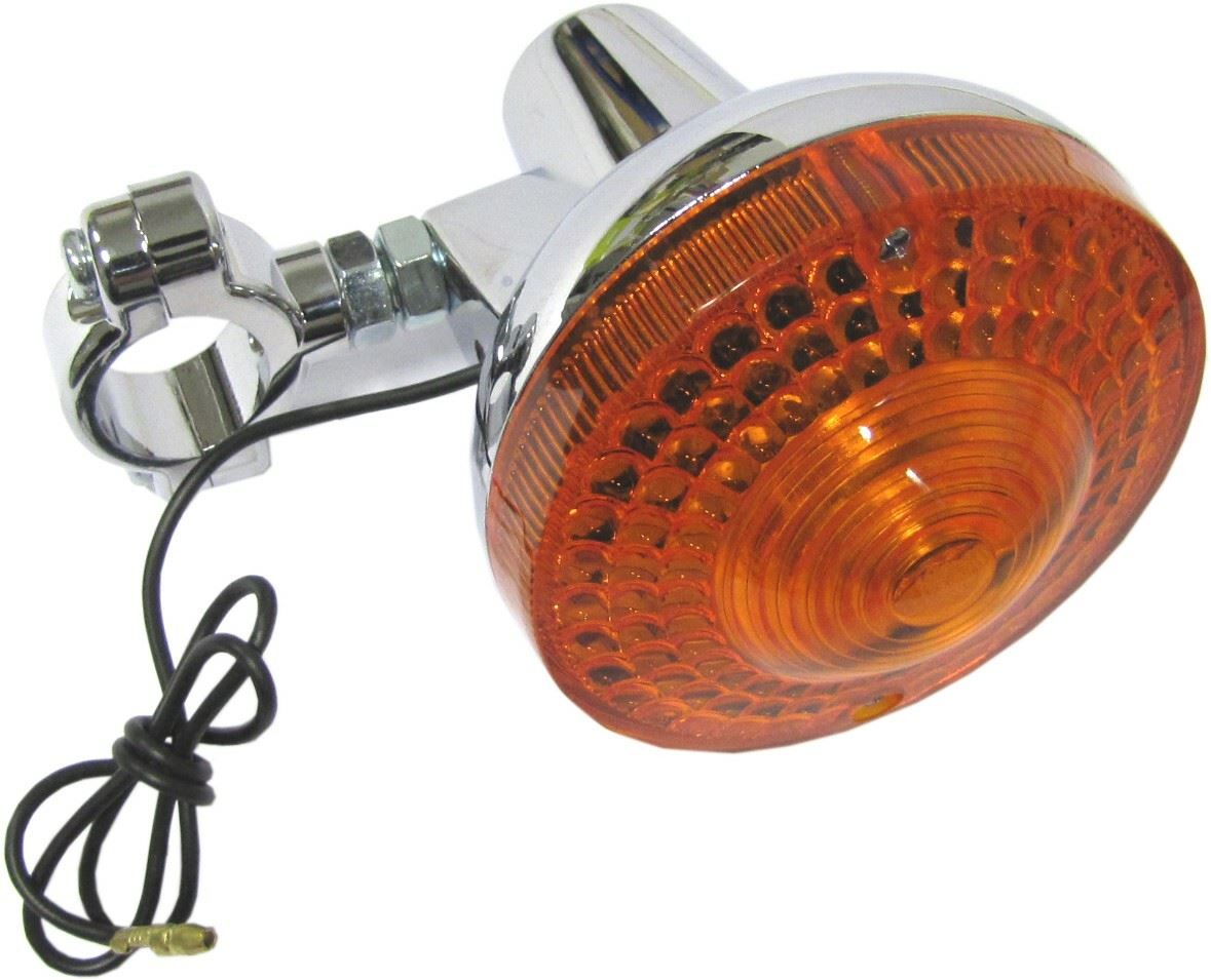 Indicator Yamaha DT100,DT125,DT175,250,400 Front 74-77 Chrome With Chrome Clamp