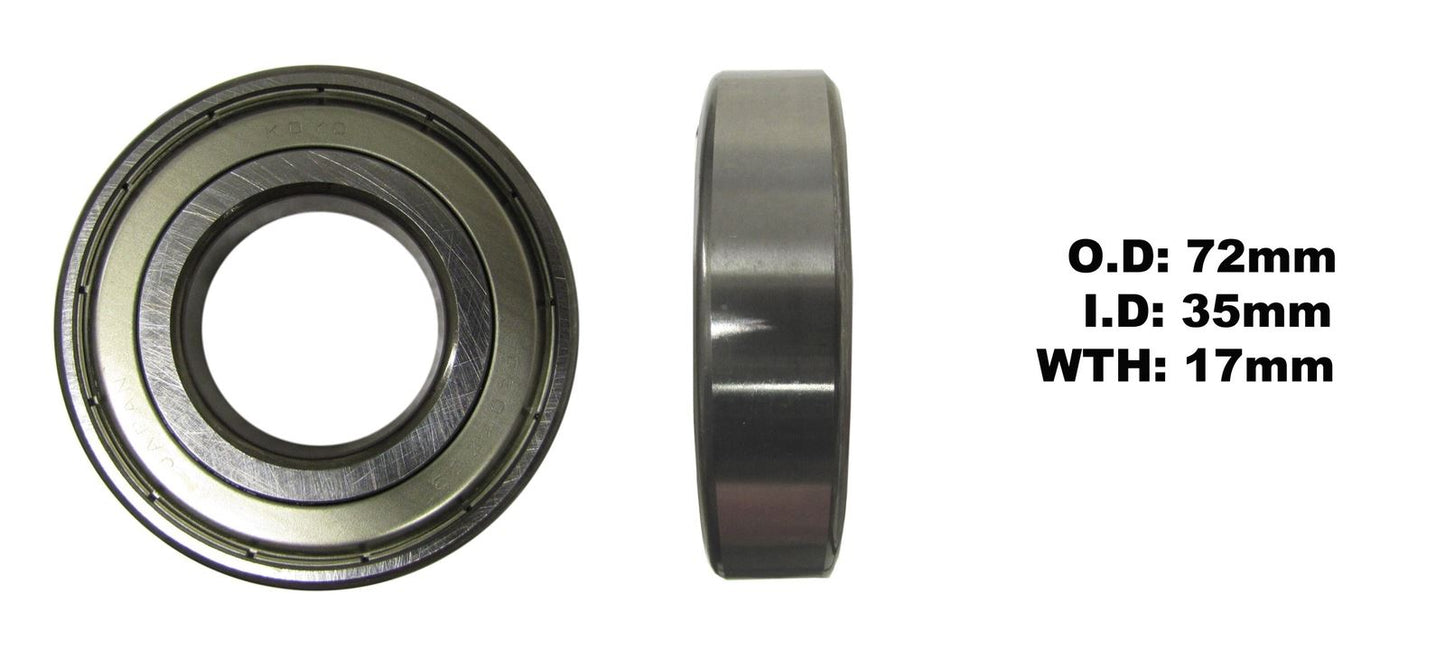 Koyo Bearing 6207-ZZ-C3 (ID:35mm x OD:72mm x W:17mm)