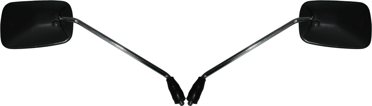 Mirrors 8mm Black Rectangle Left and Right Honda Cubs Pair