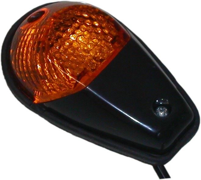 Complete Indicator Fairing Small Black with Amber Lens (Pair)