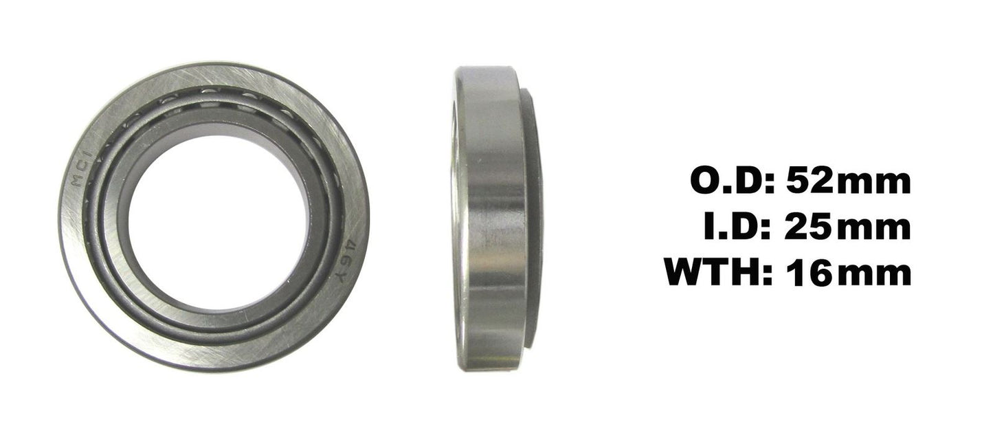 Taper Bearing ID 25mm x OD 52mm x Thickness 16mm BM F650