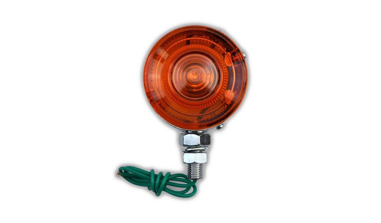 Indicator Kawasaki W1 650 1967, W1SS 650 1968-1969, A7 350 Avenger 1968-1969, F3 175 Bushwacher 1968-1979 Front & Rear (Double Sided Amber Lens) Wire Length 40cm with No connector OE Ref's 23040-013, 23042-012, 23043-011, 23044-009