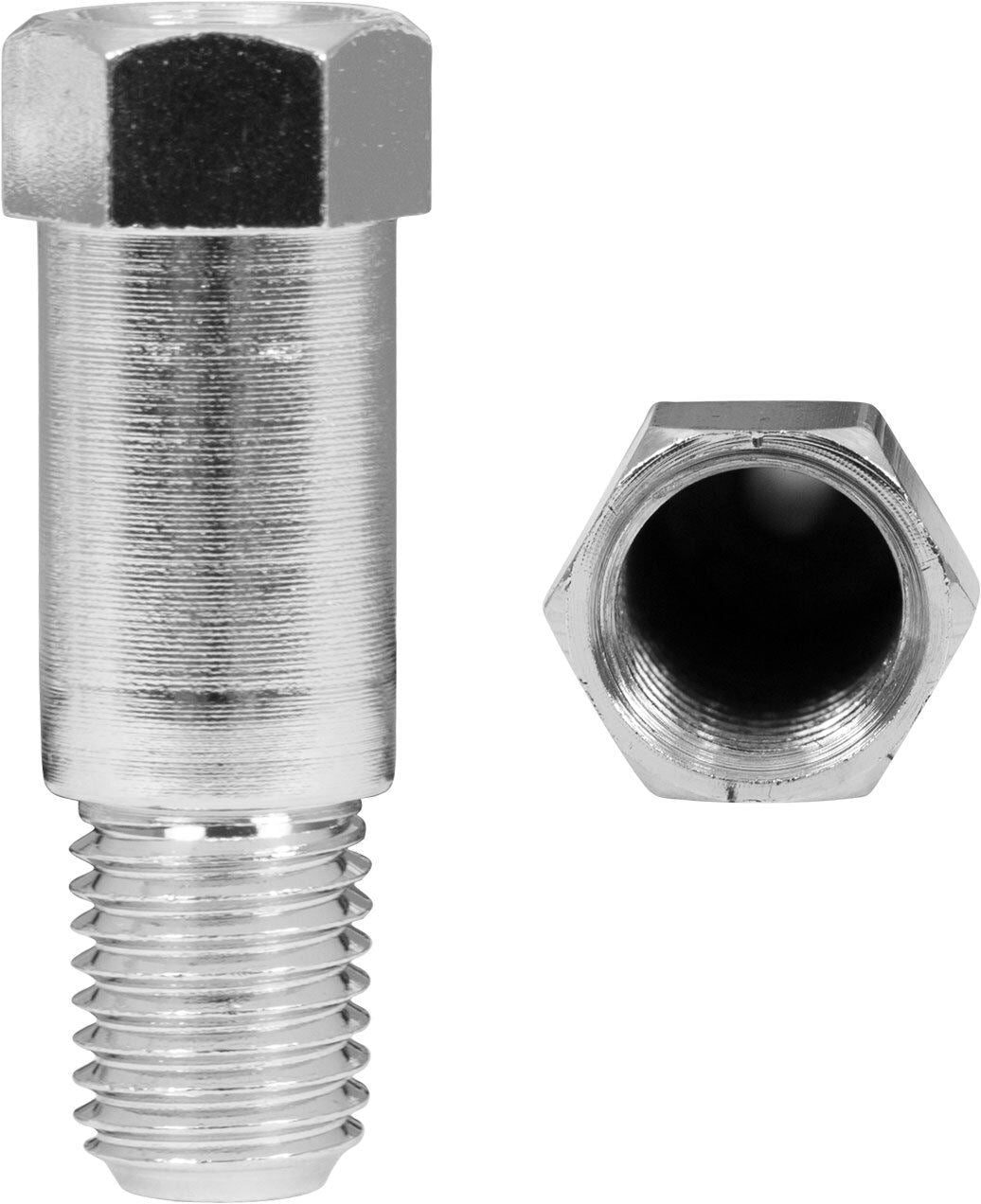 Mirror Adaptor Chrome 10mm Internal Thread to 10mm External Thread