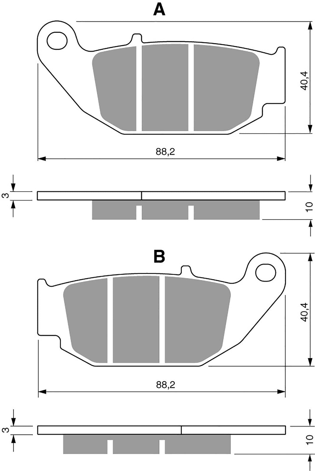 Goldfren Brake Pads AD311, FA629 as fitted to Honda CRF250 12 Rear