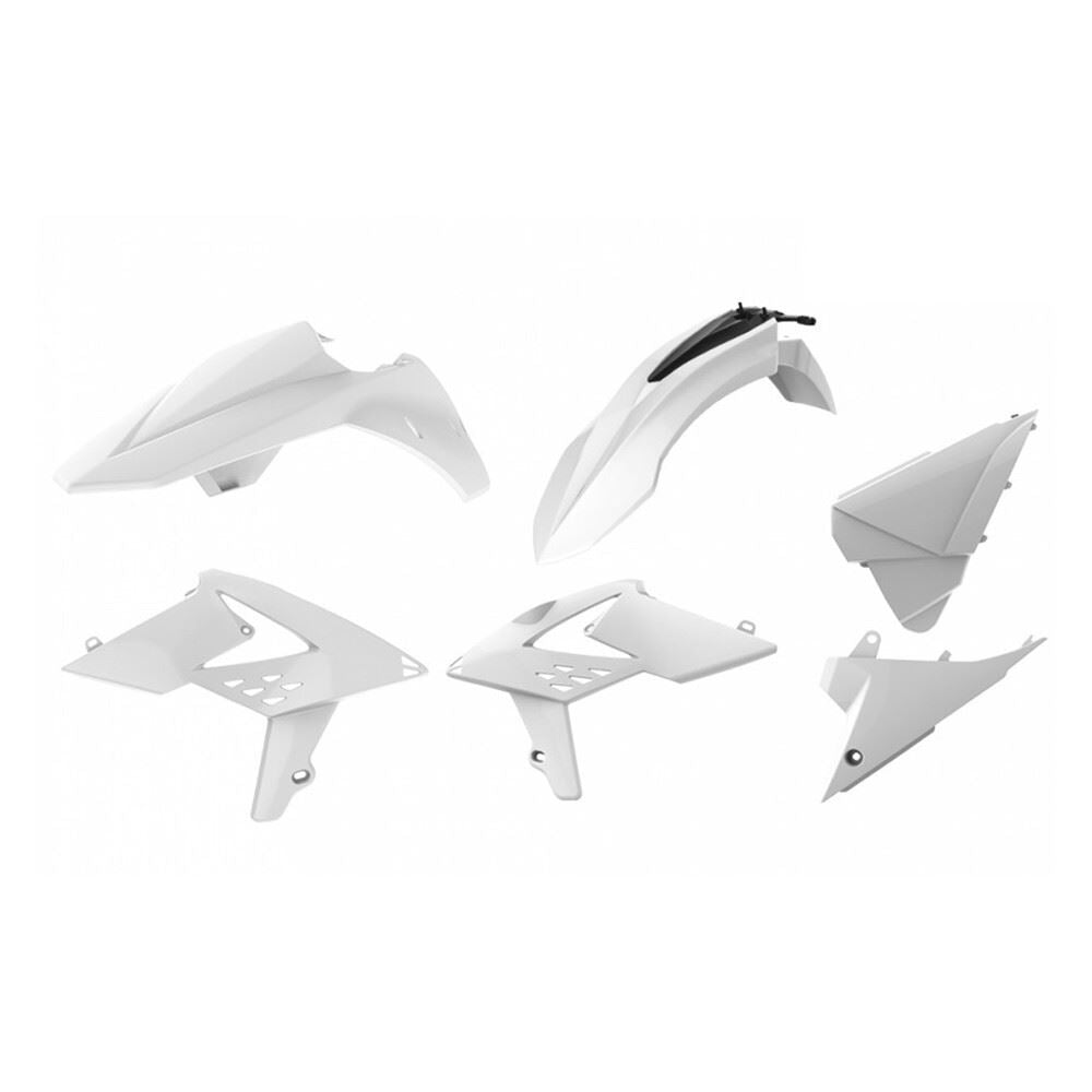 POLISPORT PLASTIC KIT + FORK GUARDS BETA RR 250-520 2T+4T 2013-2017, WHITE