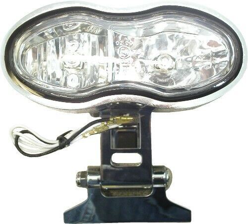 Headlight Complete Chrome Twin Cateye Bottom Mount(E Marked)