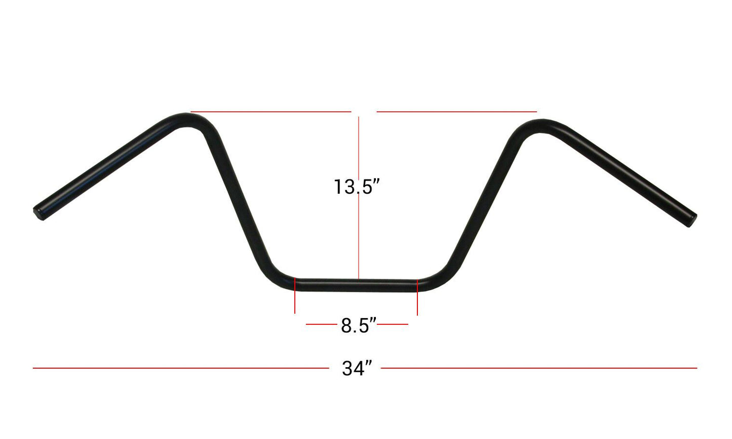 Handlebar 7/8'' Black 13'' Rise Wide Bottom