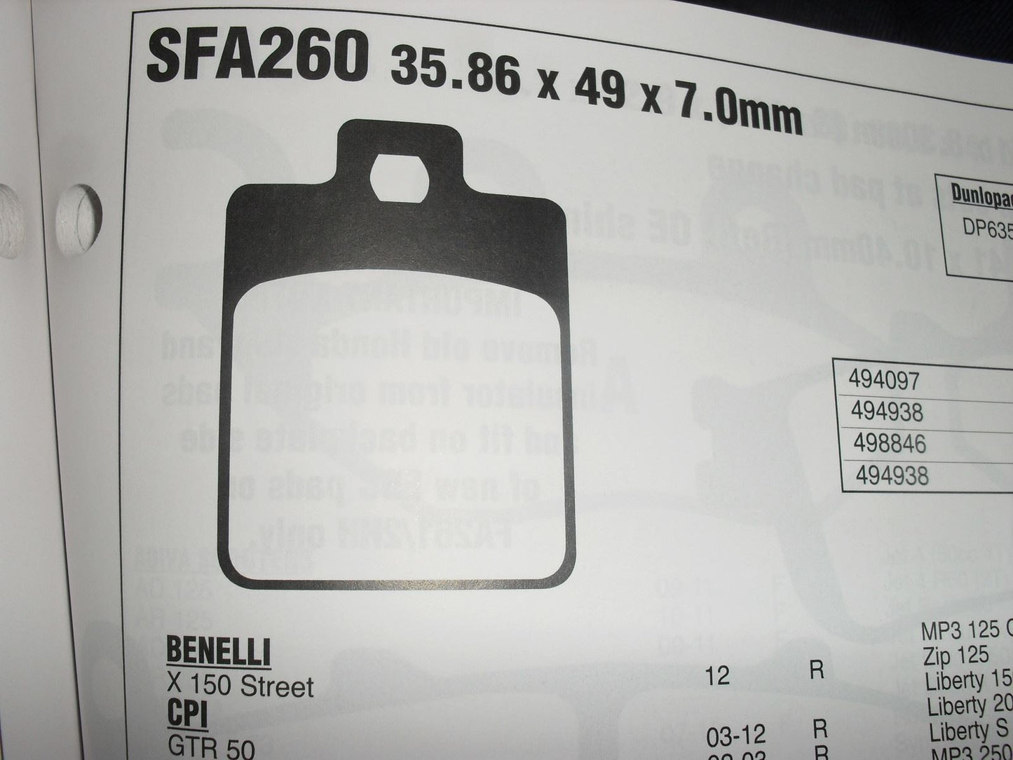 EBC FA 260 Motorcycle Brake Pads Limited Stock!!