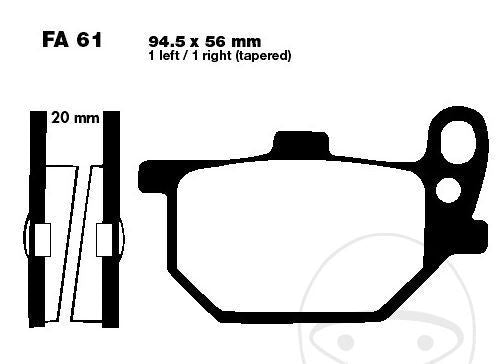 EBC Brake Pads Tapered Finish FA061