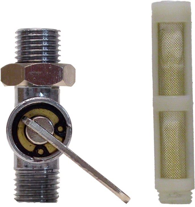 Petrol Tap British 1/2" Chrome With Nut (No Reserve Pipe)