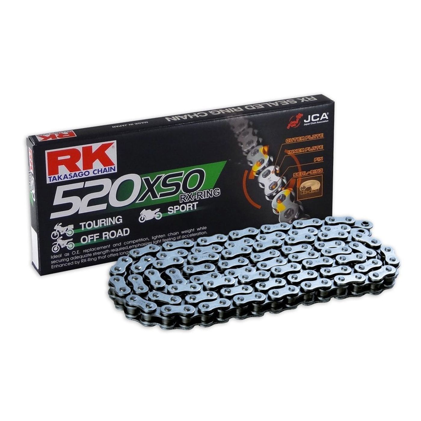 RK Chain Heavy Duty RX-Ring Black XSO2 520-126L (37.0KN)