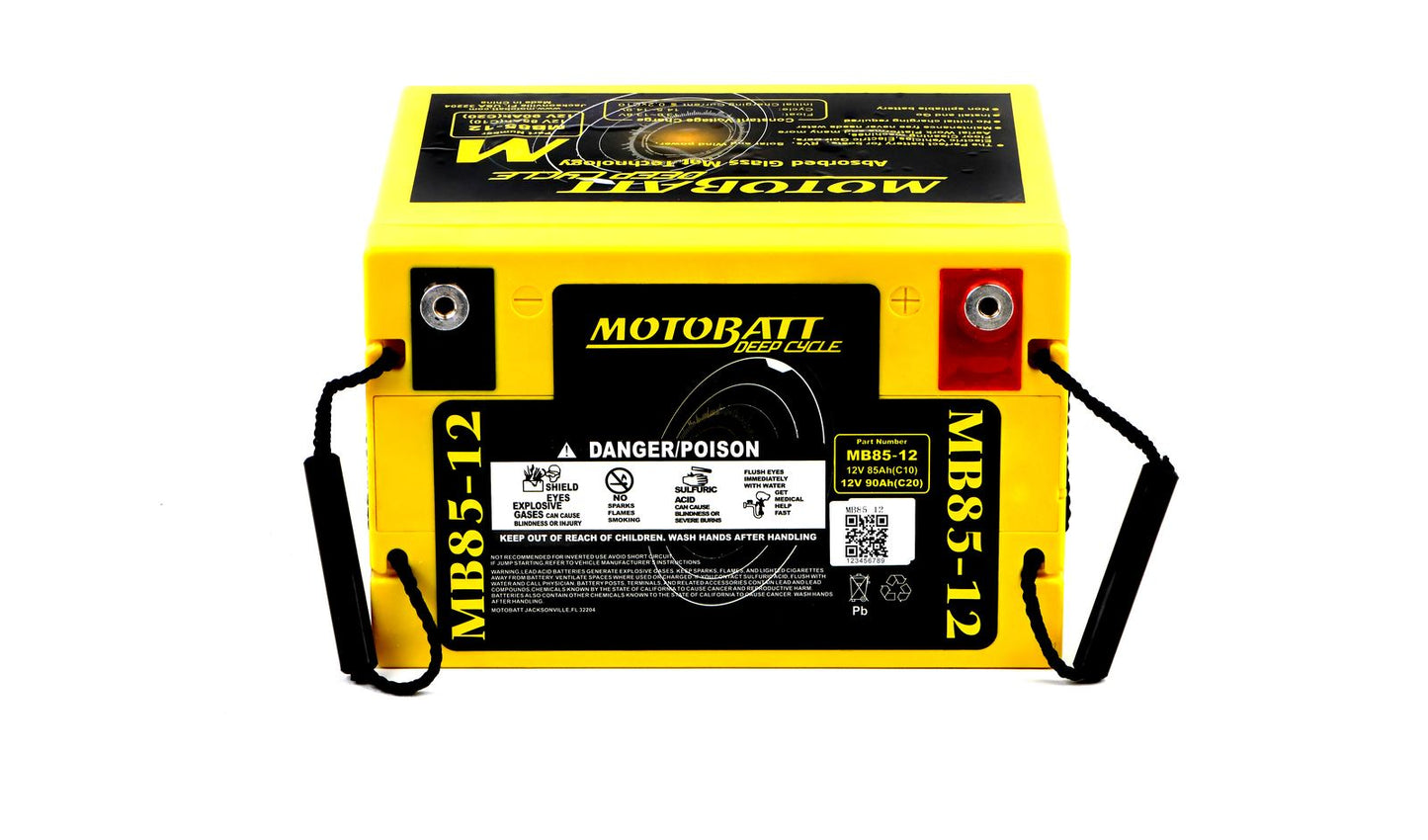 Motobatt Deep Cycle Battery MB90-12 L:260mm x H:210mm x W:170mm (BCI Group 24)