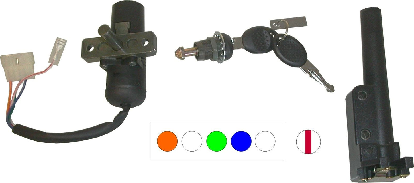 Ignition Switch & Seat Lock Aprilia SR50, Derbi 4 Wires