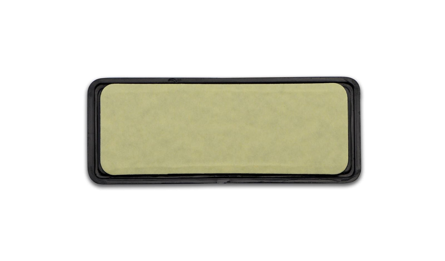 Reflector Red Rectangle Stick-On Black Rim 85mm x 30mm
