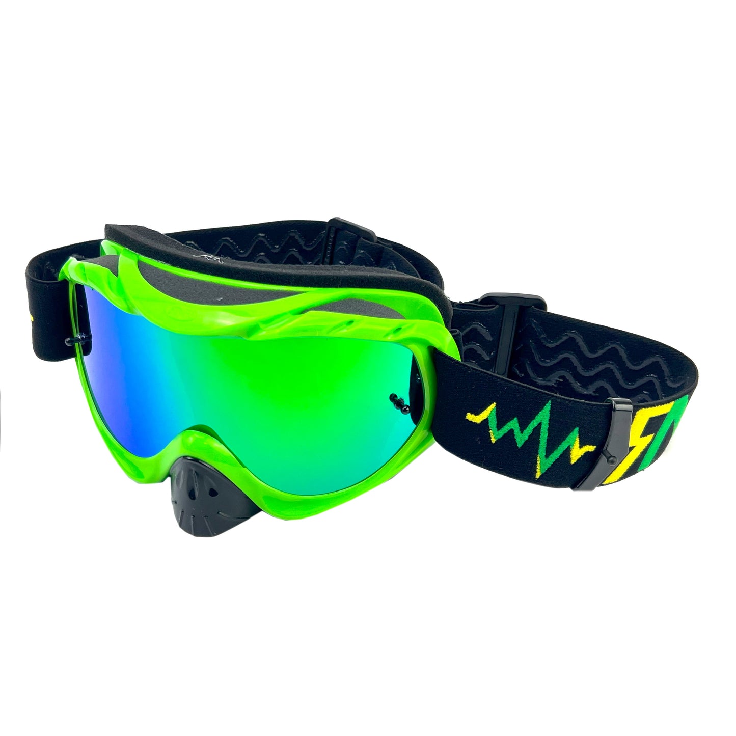 RNR HYBRID LIME GREEN MIRRORED LENS, LIME GREEN GOGGLE, GH471M