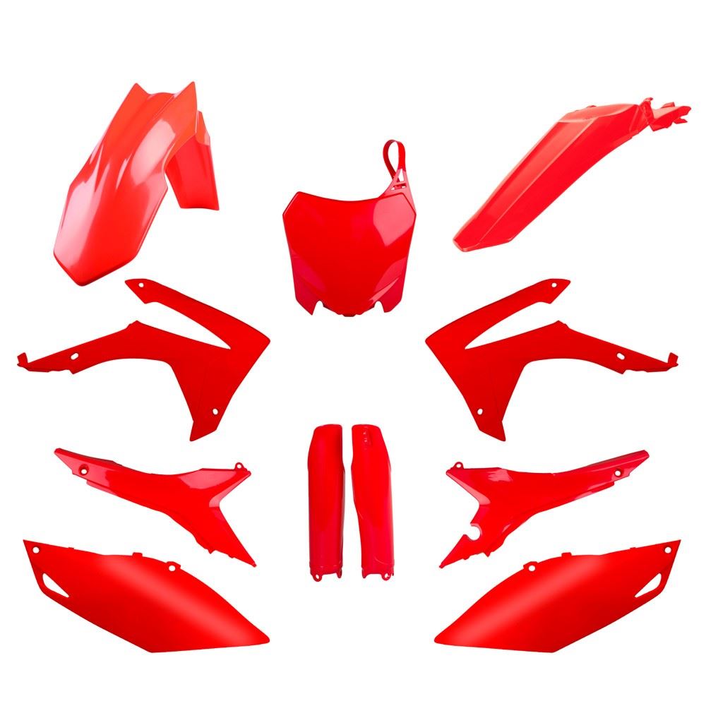POLISPORT PLASTIC KIT + FORK GUARDS HONDA CRF250R 14-17, CRF450R 13-16, RED
