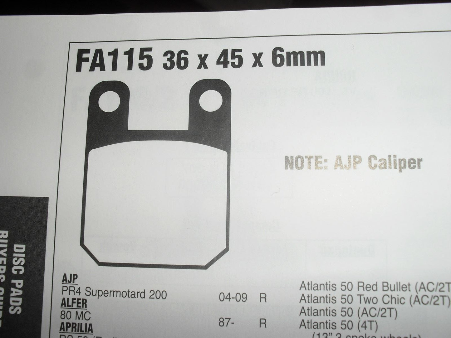 EBC FA 115 Motorcycle Brake Pads Limited Stock!!
