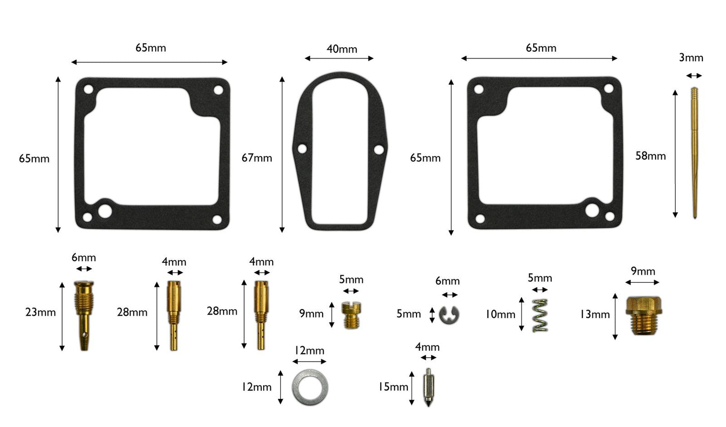 Carb Repair Kit Kawasaki Z1A, Z1B (900cc) 74-75
