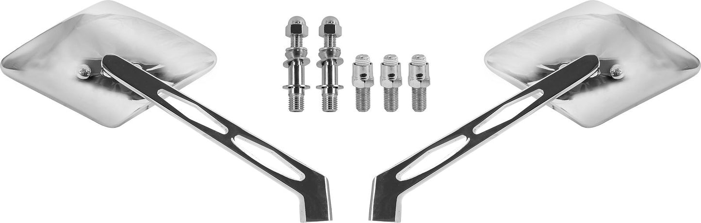 Mirrors 10mm Chrome Diamond Left & Right (Pair)