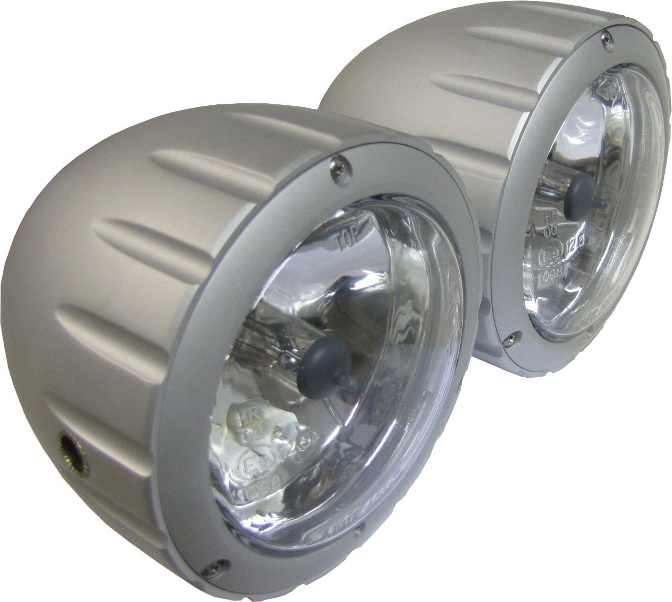 Headlight Complete Billet Alloy Twin Side Mount(E4) (Pair)