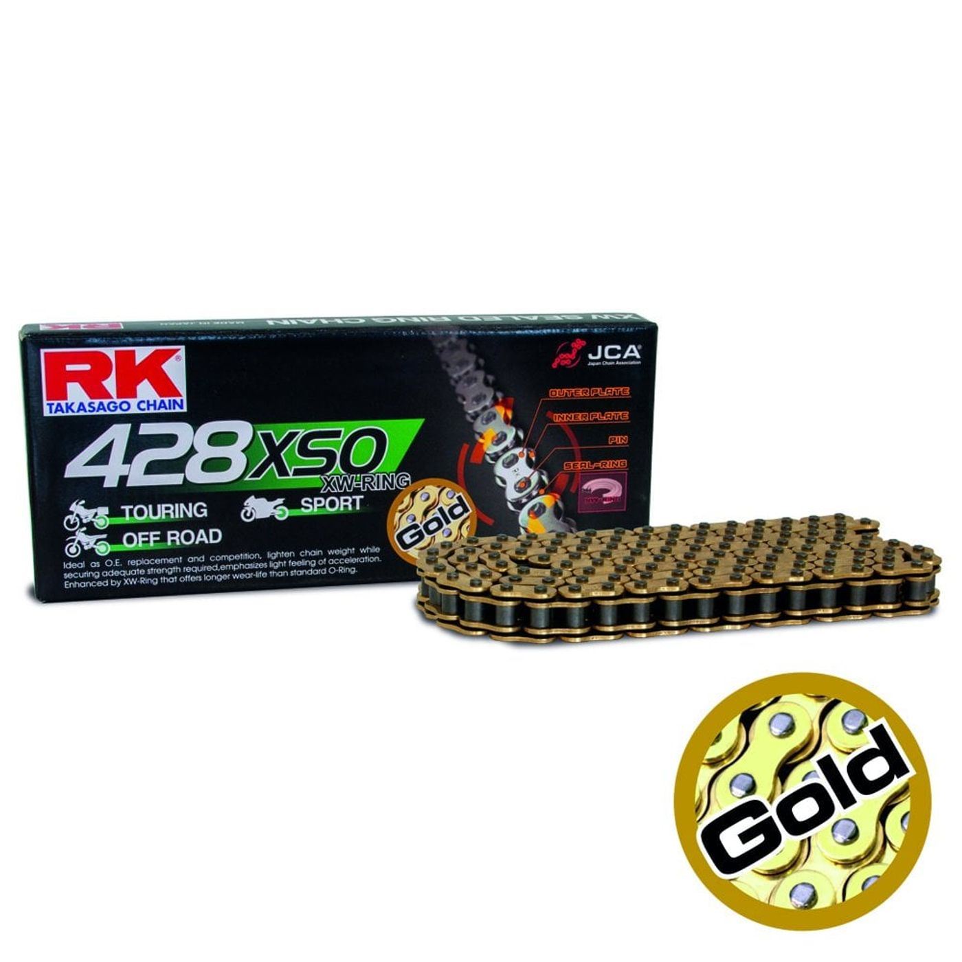 RK Chain Heavy Duty XW-Ring Gold XSO 428-110L (27.0KN)