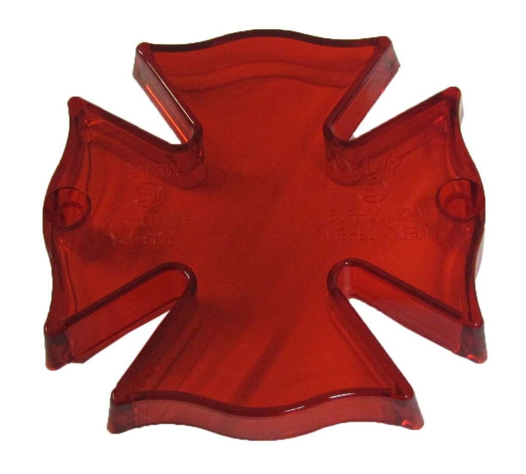 Tailight Lens Fire Maltese Cross with Red Lens