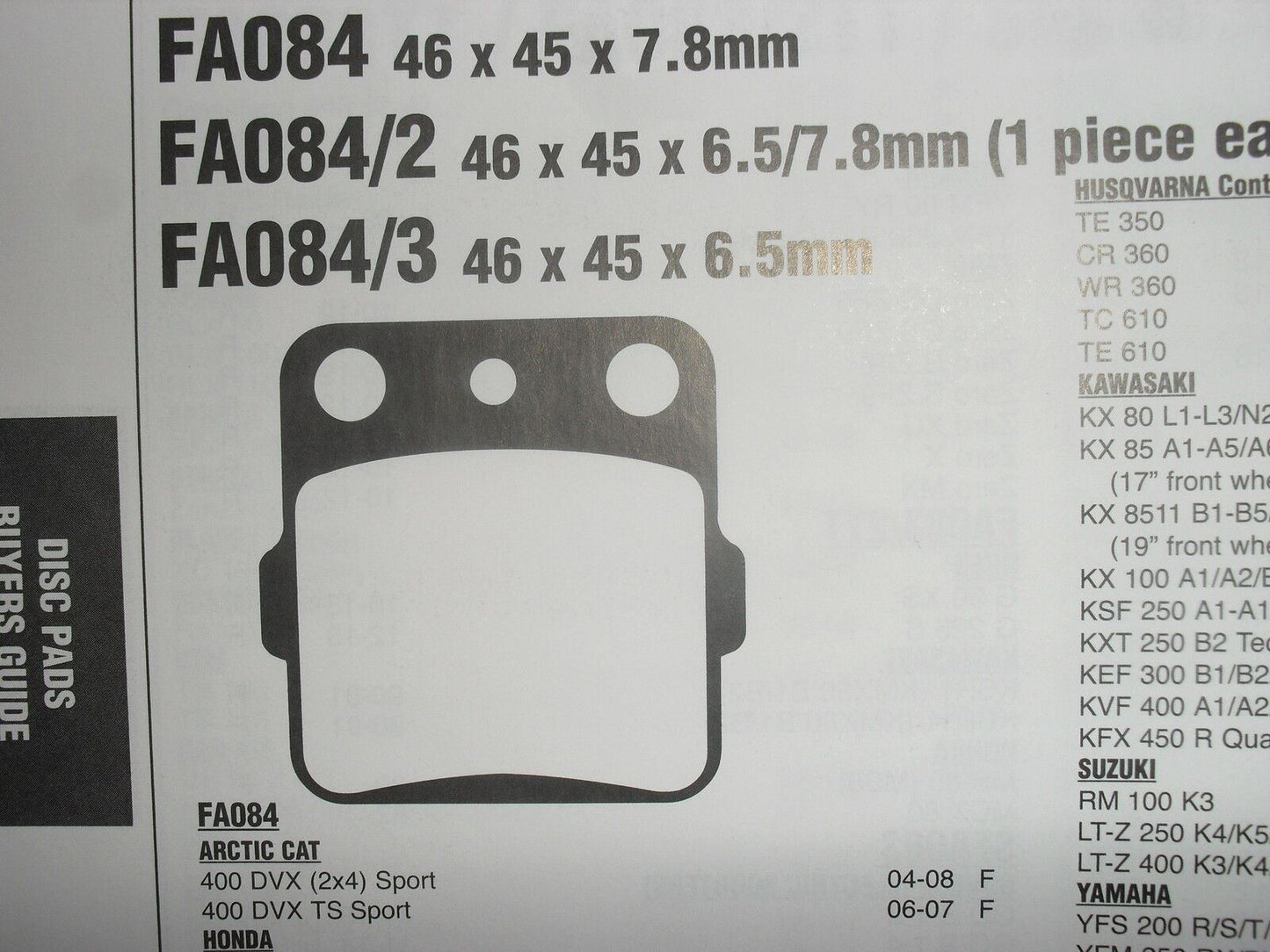 EBC FA 84 Motorcycle Brake Pads Limited Stock!!