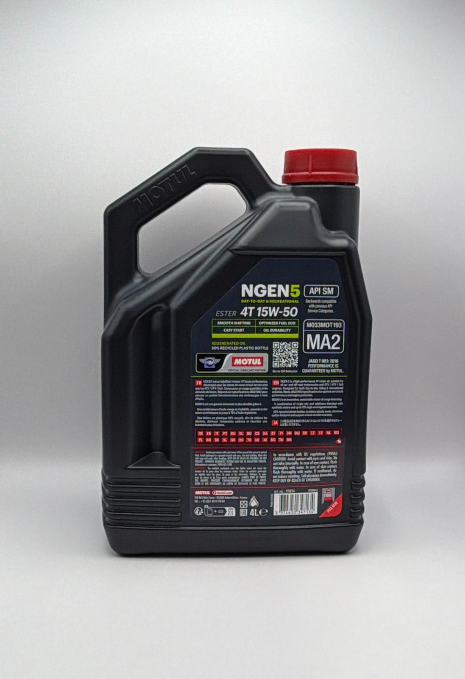 Motul NGEN 5 15w50 4T Next Generation Sustainable Ester Base Synthetic Blend (Upto 75% High Grade Regenerated Oils) API SP, JASO MA2 (2023) (4)