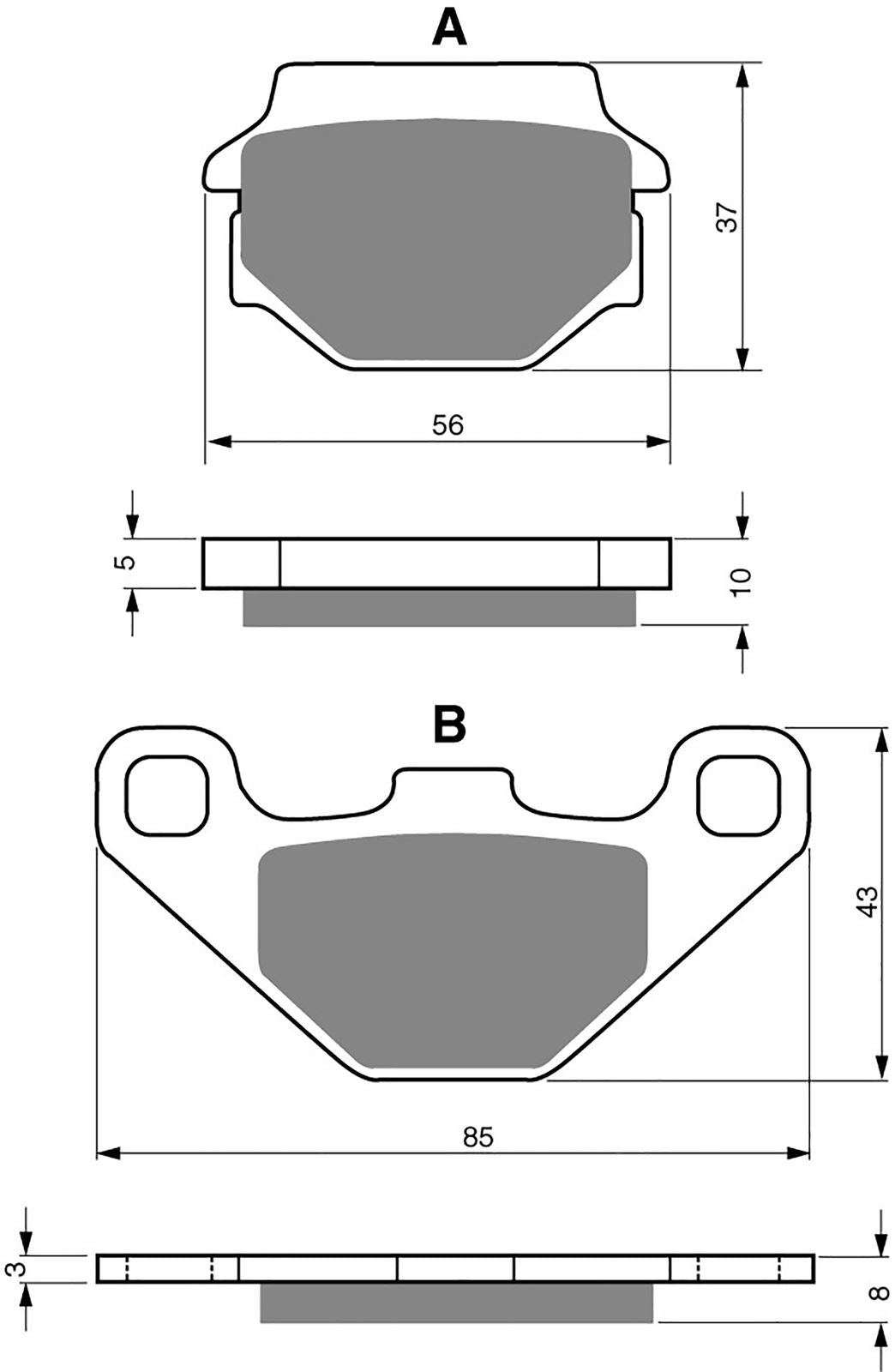 Goldfren Brake Pads S33-005, VD325, FA67, FDB314, SBS586, SBS546