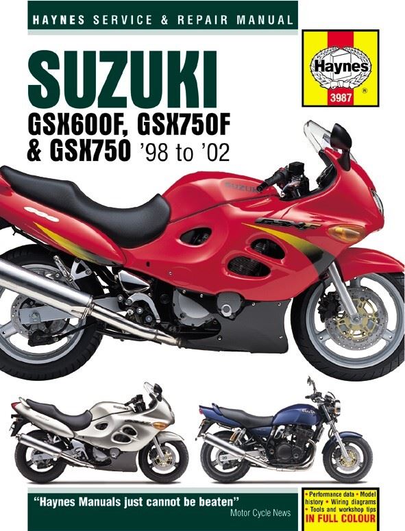 Haynes Manual Suzuki GSX600F 98-04, GSX750, F 98-02