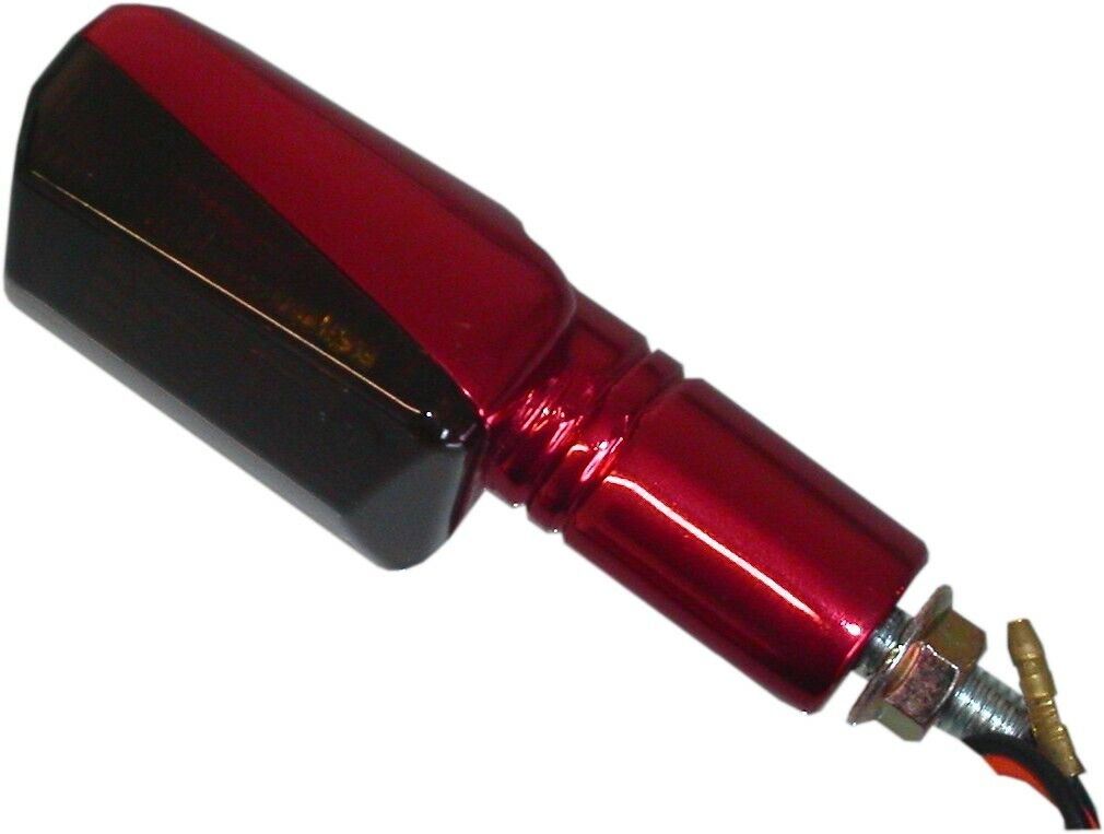 Complete Indicator Mini Red Aluminium Long with Amber & Smoked Lens