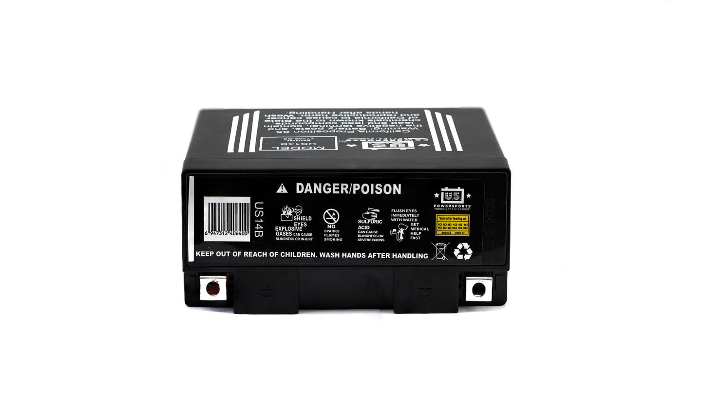 MTX Power/ US Powersports Battery XT14B-4/ US14B Sealed 12v 14.0AH CCA:180A L:151mm H:144mm W:69mm CT14B-4, CT14B-BS