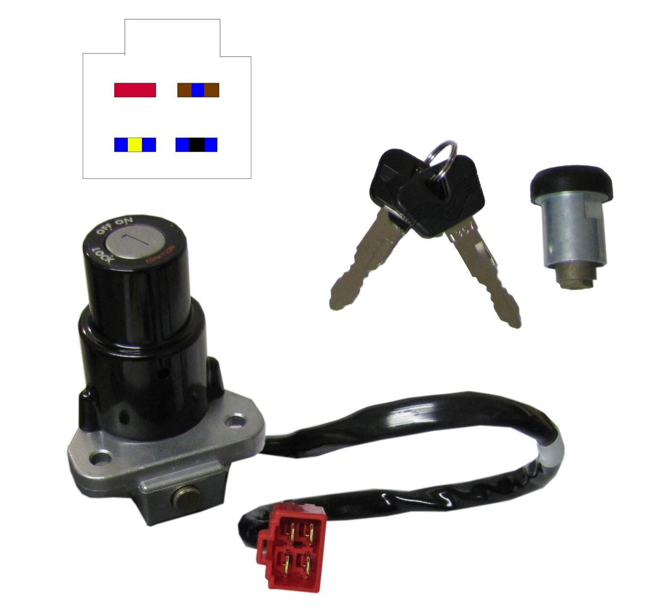 Ignition Switch Yamaha YZF-R125 08-18, MT125 15-18 (4 Wires) 5D7-WH202-09