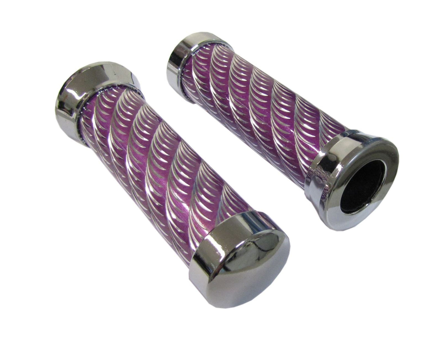 Grips Aluminium & Purple For 7/8'' Handlebars (Pair)