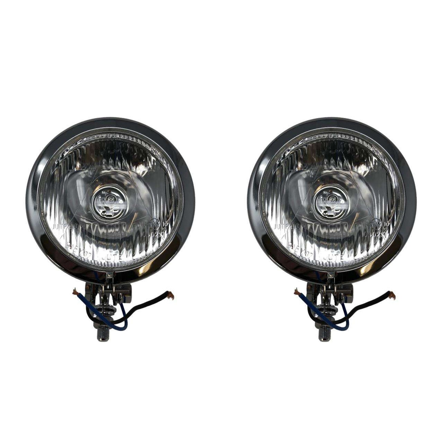 SPOT LIGHT SET/2 147mm 12V/55W H3 BULBS, BLACK PLASTIC WITH STONE GUARD