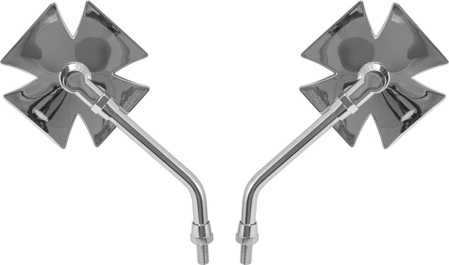 Mirrors 10mm Maltese Cross Chrome