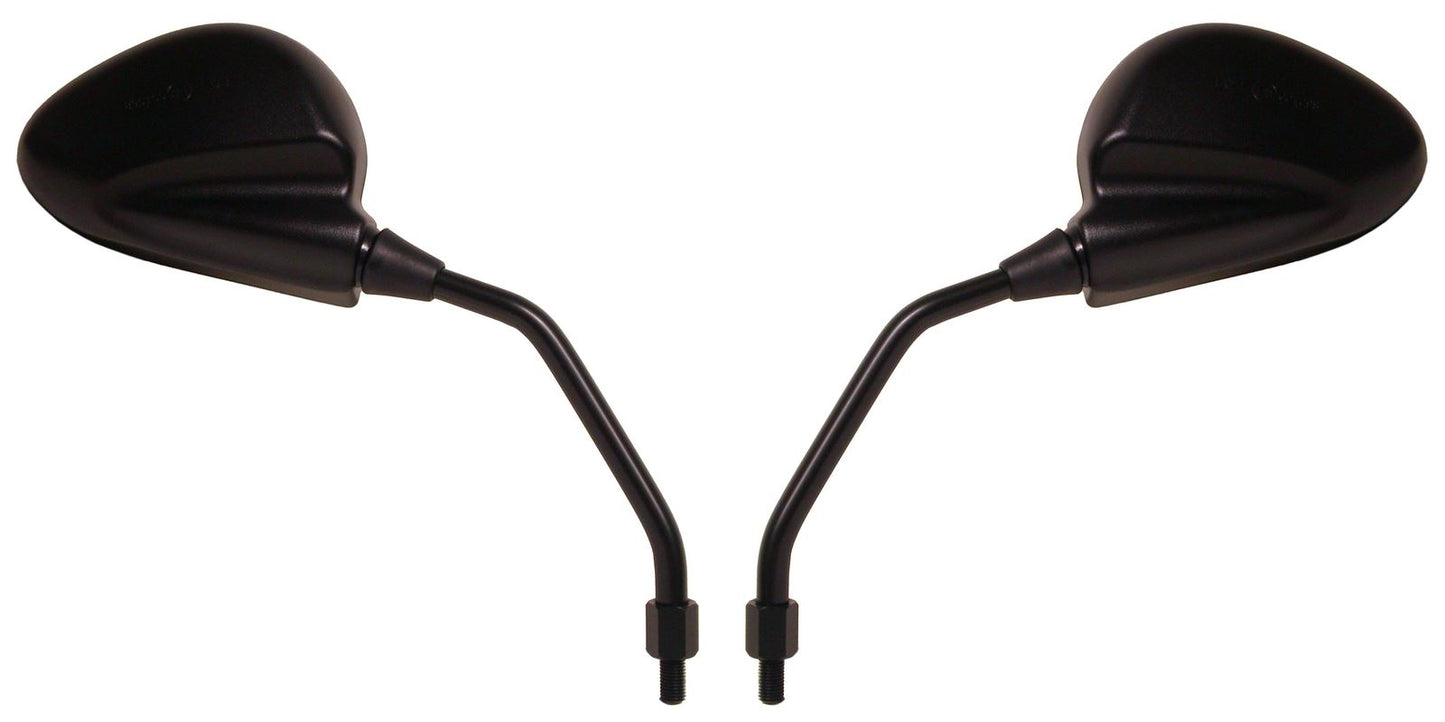 Mirrors 10mm Black Rectangle L & R Ducati Monster 01-08 Yam STD THREAD