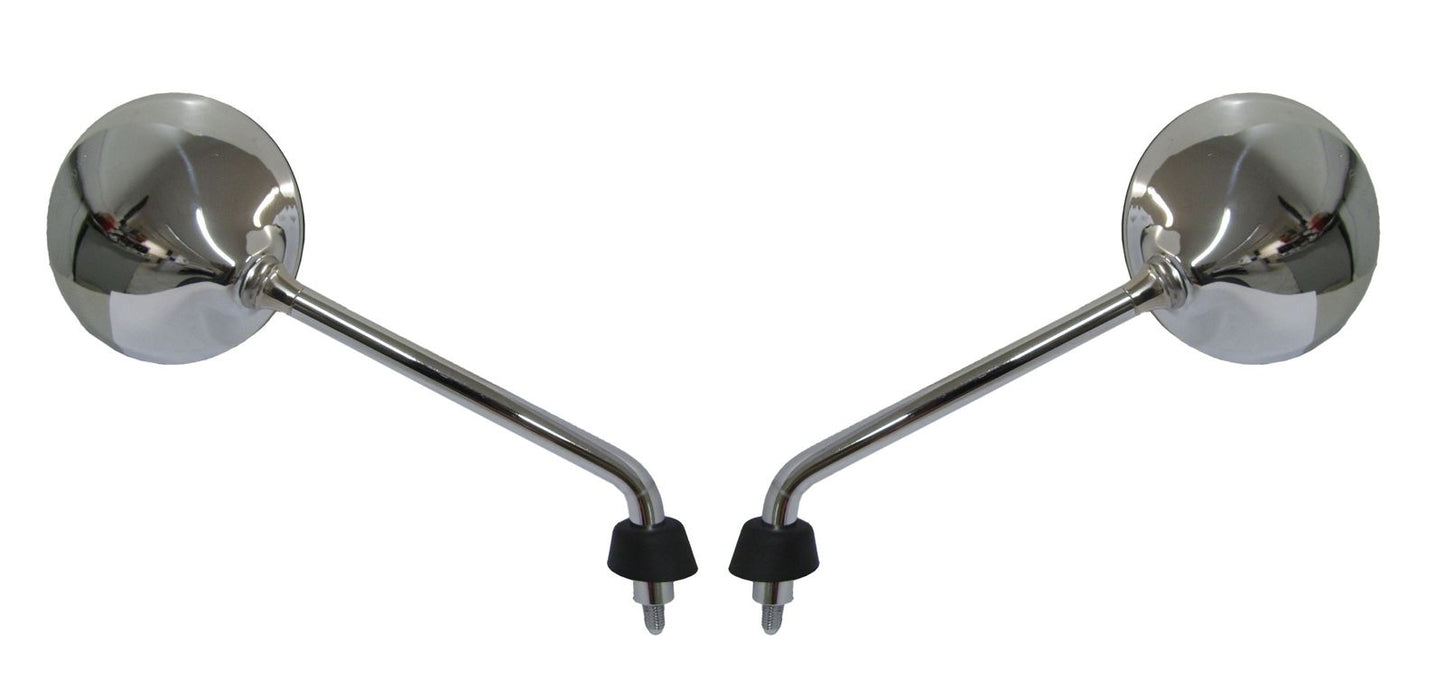 Mirrors 8mm Chrome Round Left & Right Vespa LX50, 125, 150