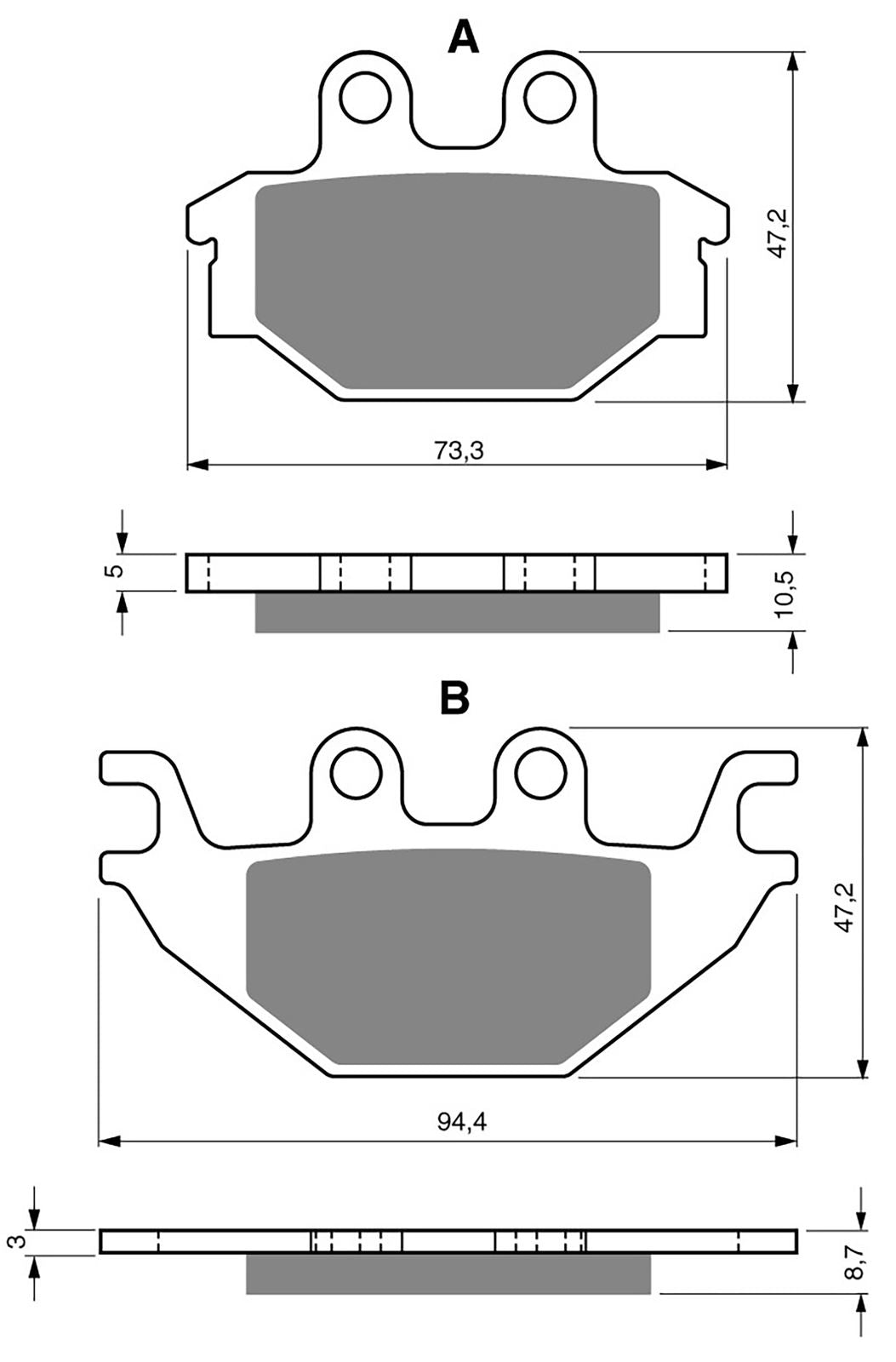Goldfren Brake Pads AD230, FA377, VD9026, SBS810, FDB2184, DP967