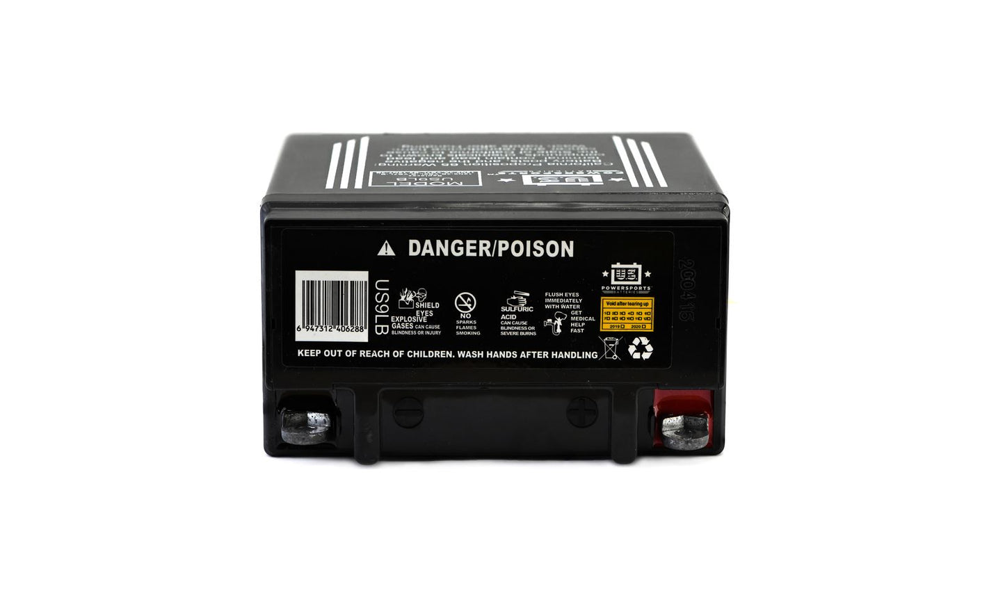 MTX Power/ US Powersports Battery XT9-3B/ US9LB Sealed 12v 9.0AH CCA:120A L:137mm H:139mm W:76mm 12N9-3B, CB9L-B