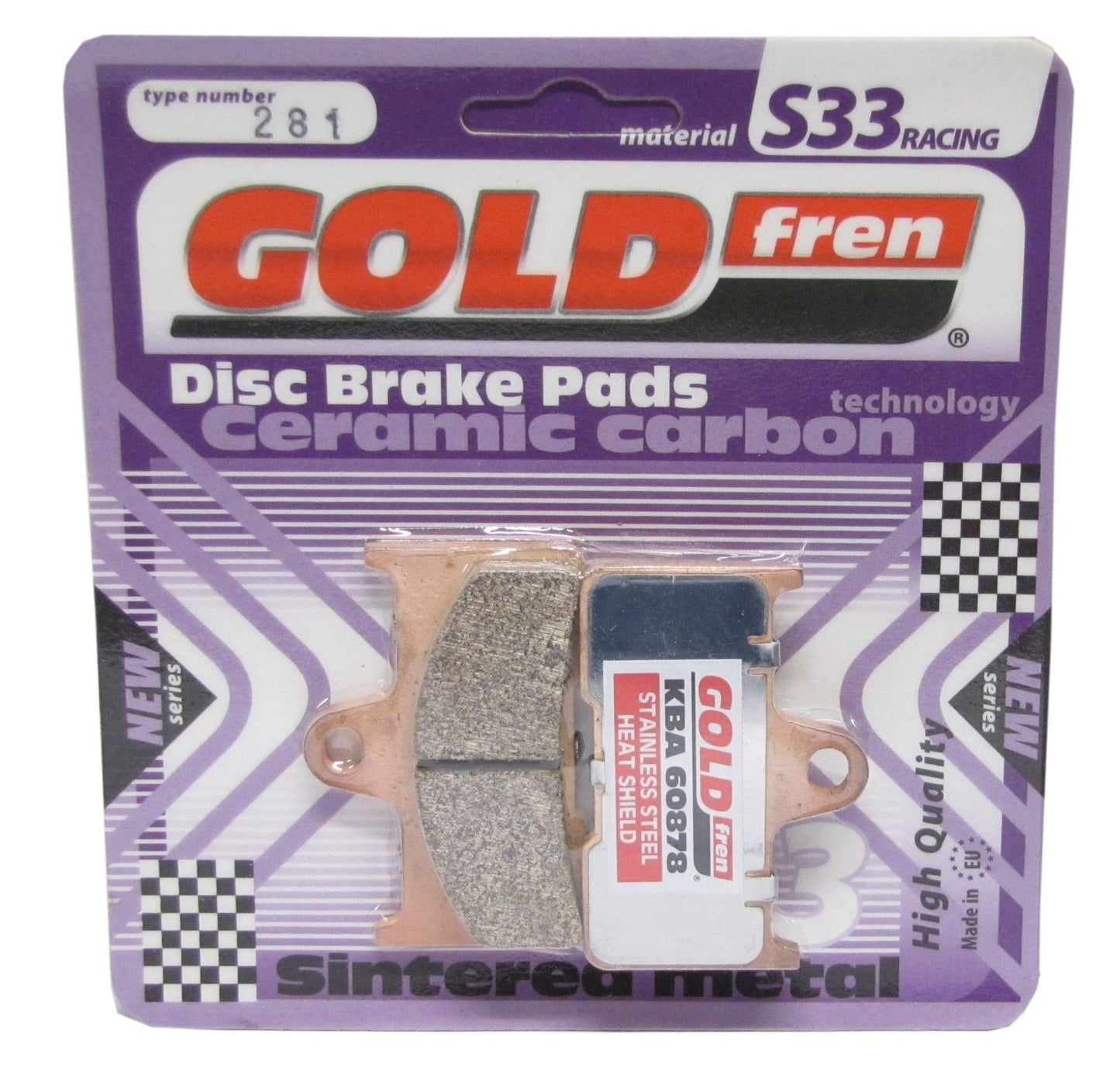 Goldfren Brake Pads S33-281, FA344 as fitted to Yamaha YFM660 02-08 Rear