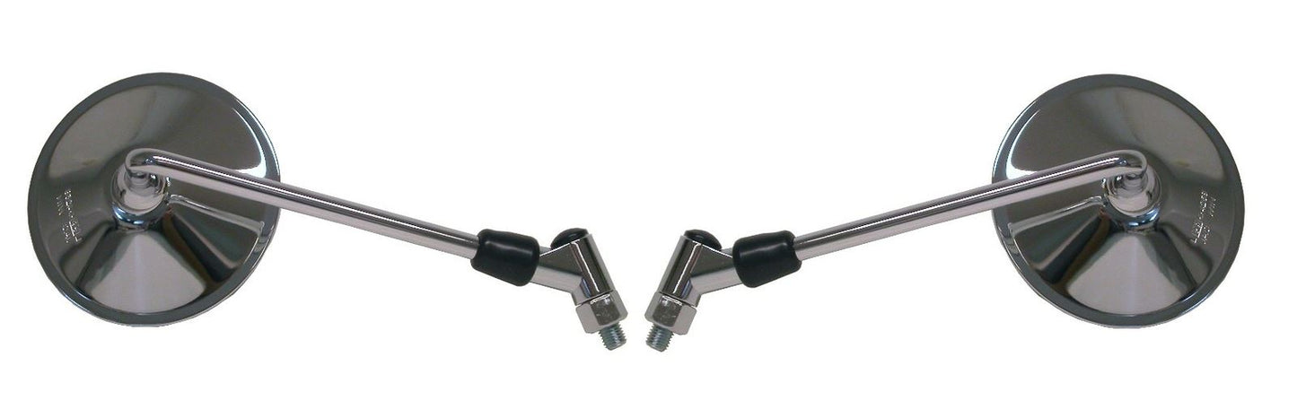 Mirrors 10mm Chrome Round Left & Right Suzuki GN125, GN250