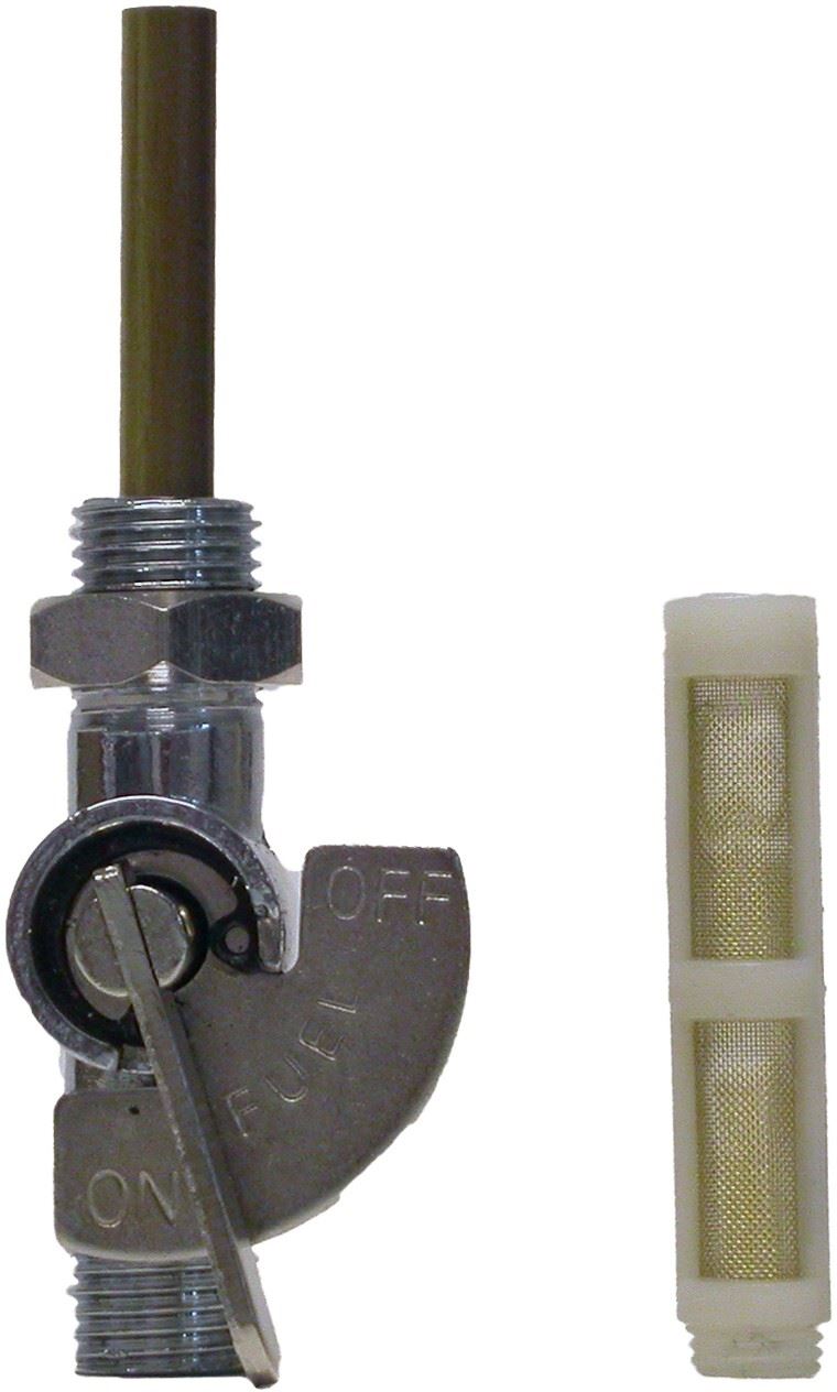 Petrol Tap 1/2" Chrome With Nut (On & Off) With Reserve Pipe