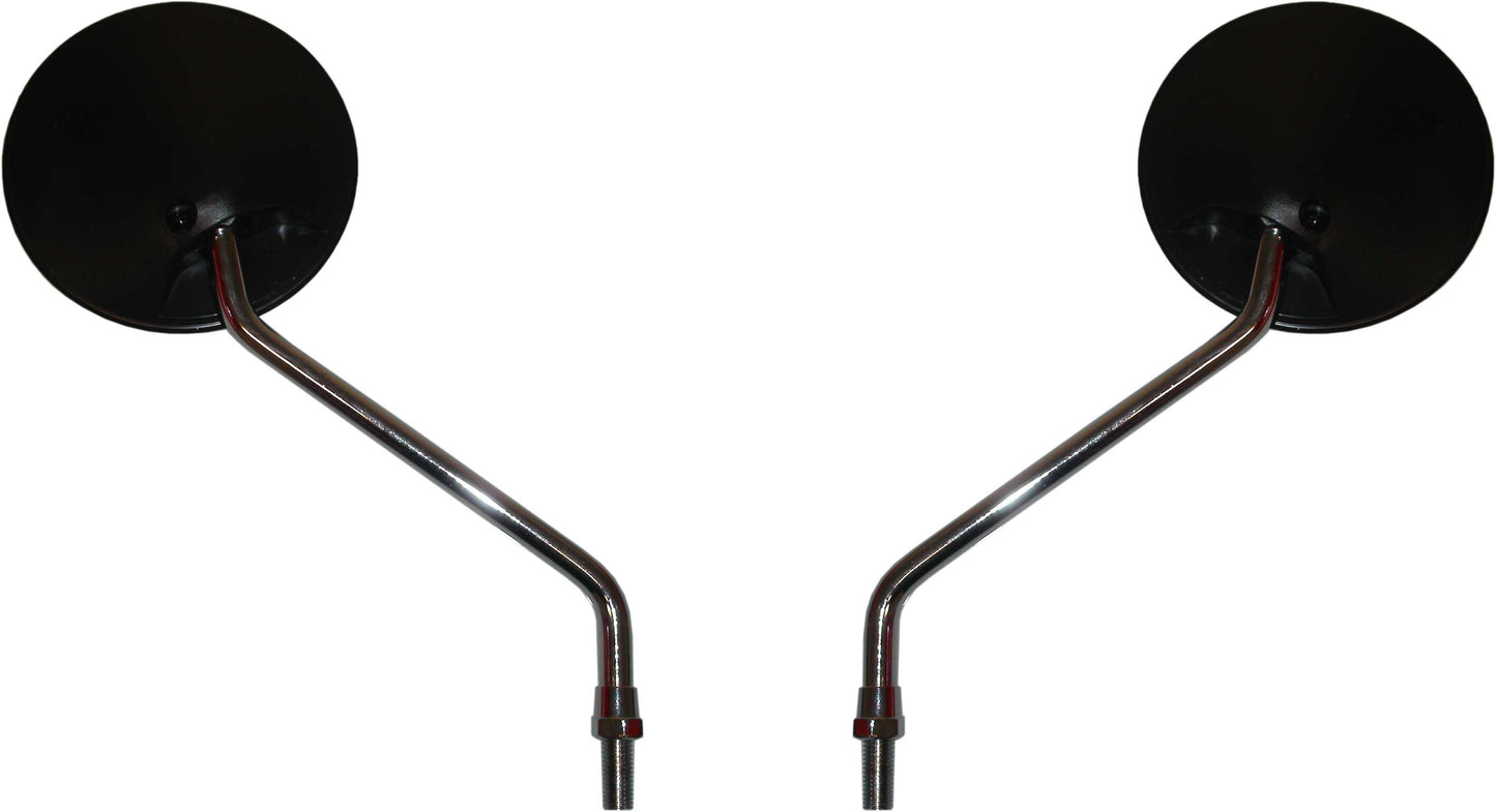 Mirrors Left & Right 10mm Black Round Yamaha Thread