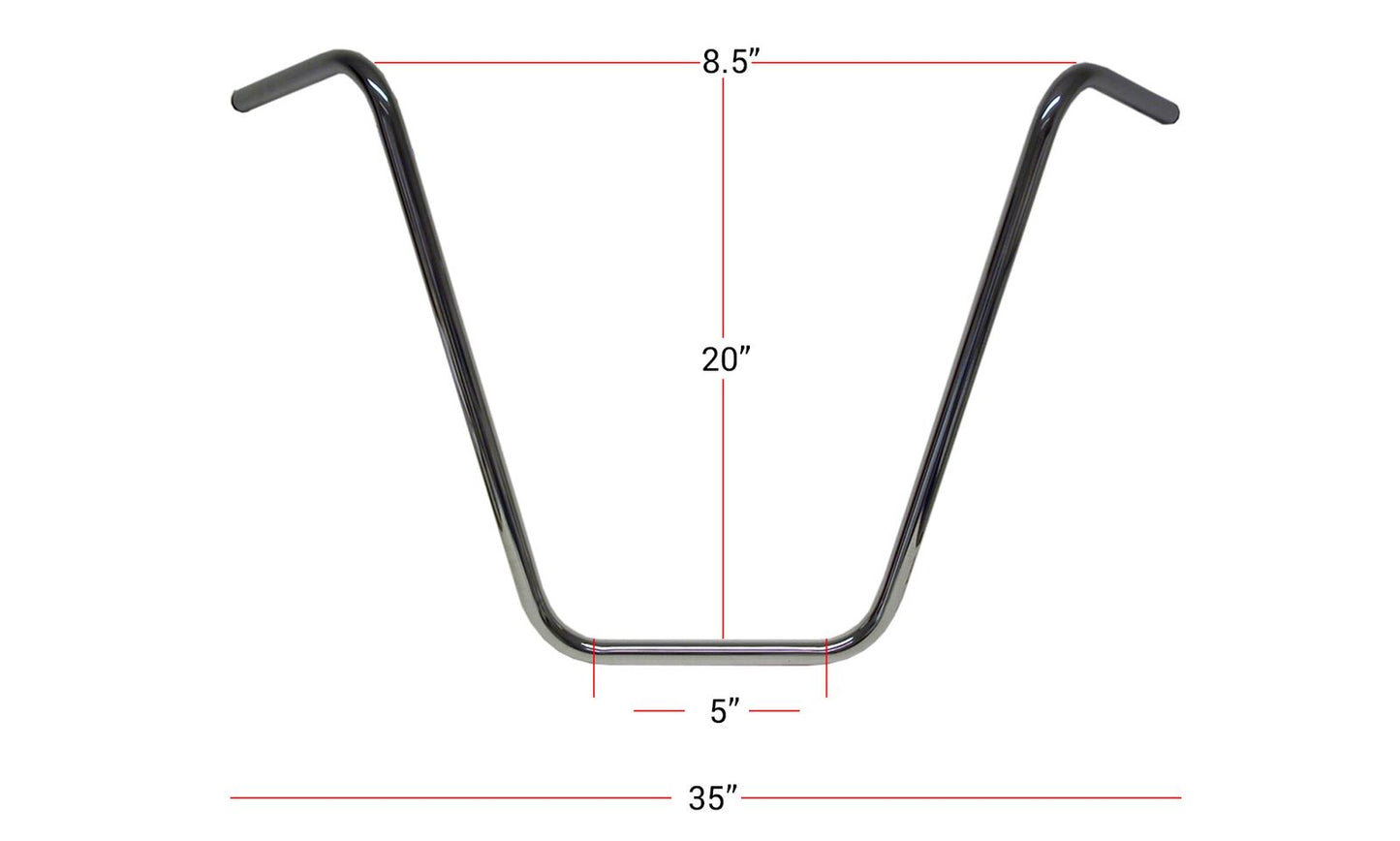 Handlebar 7/8'' Chrome 20'' Rise Wide Bottom