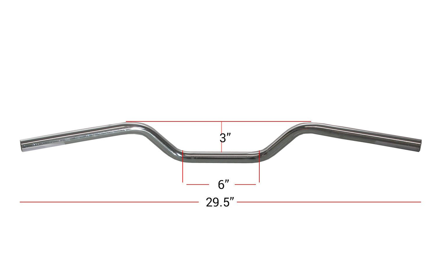 Handlebar 7/8'' Chrome 3'' Rise Has Knurls