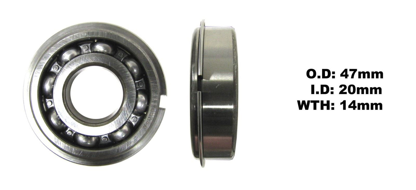 Bearing 6204NR(I.D 20mm x O.D 47mm x W 14mm)