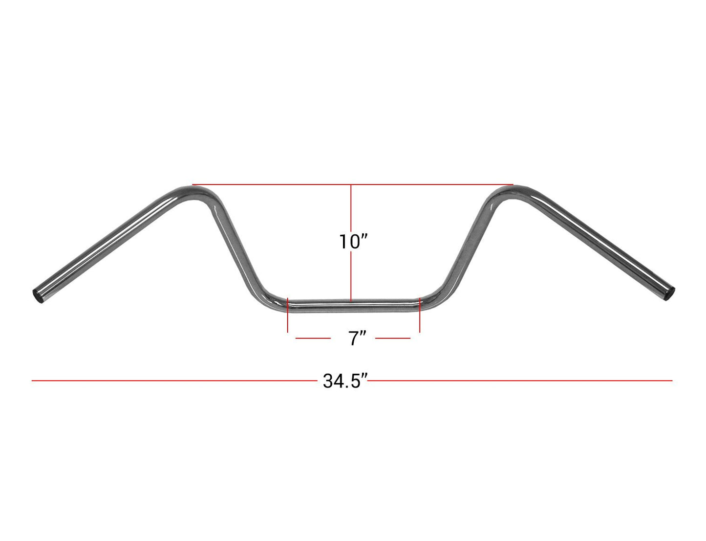 Handlebar 7/8'' Chrome 10'' Rise Wide Bottom